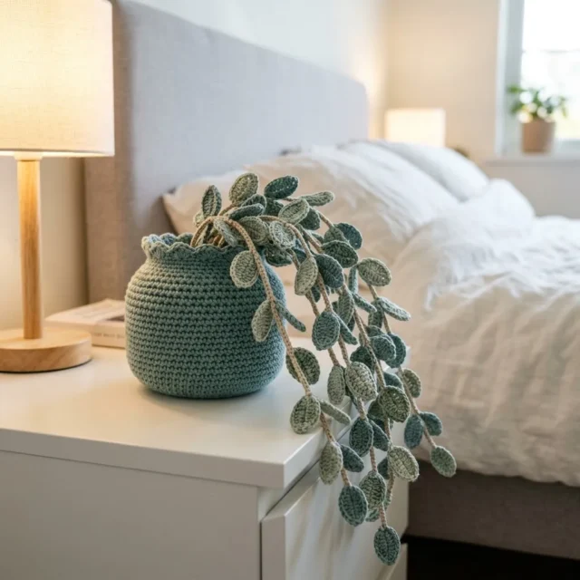 Eucalyptus Sprig Crochet Jar Cover Pattern