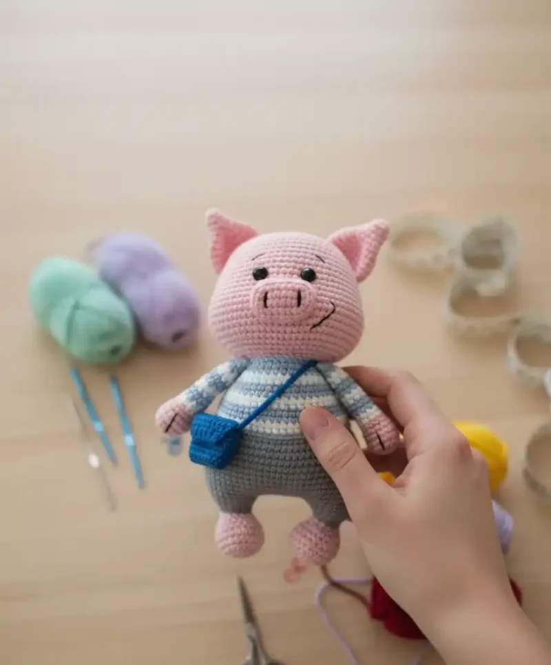 Single Crochet Pig Amigurumi With Dense, Compact Texture — photo 3