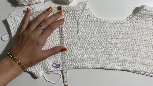 Short sleeve cotton shrug worked in half double crochet — photo 5