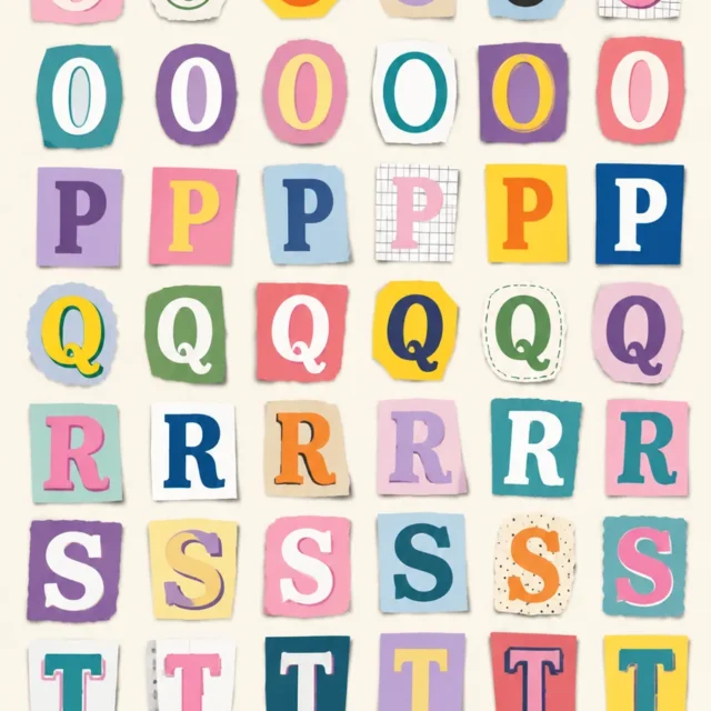 Surface slip stitch letter tiles for a crochet wall panel